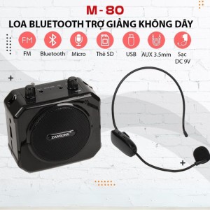 Máy trợ giảng không dây Zansong M80, Công suất lớn, Kết nối Bluetooth 5.0, Chính hãng Grose