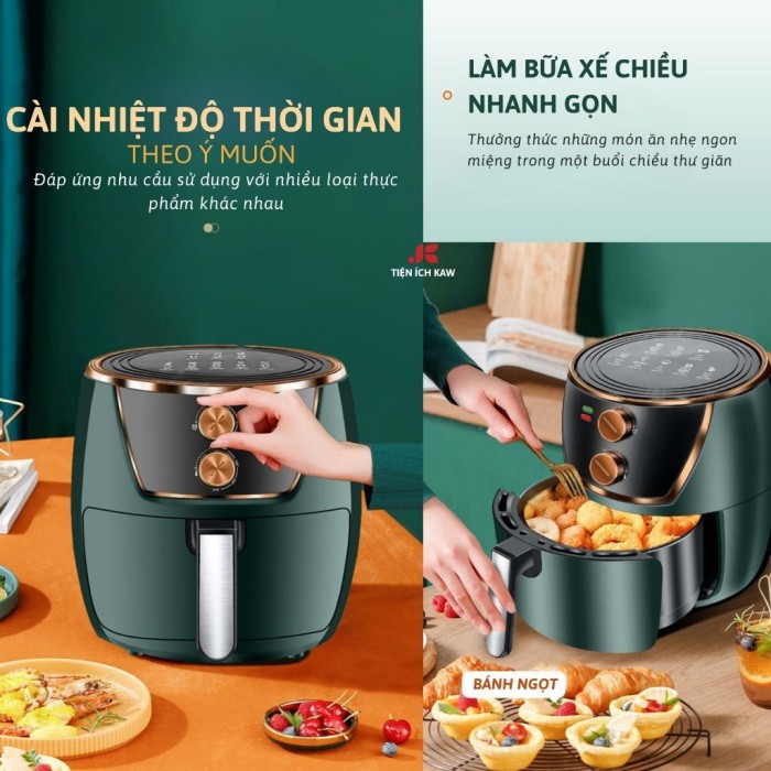 Nồi Chiên Không Dầu KAW 8L – Công Suất 1500W, Tiết Kiệm Điện, Dễ Vệ Sinh, Bảo Hành 12 Tháng