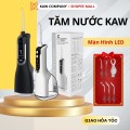 Máy tăm nước cầm tay KAW - 4 đầu phun đa năng, màn hình LED thông minh, làm sạch răng toàn diện, bảo vệ nướu