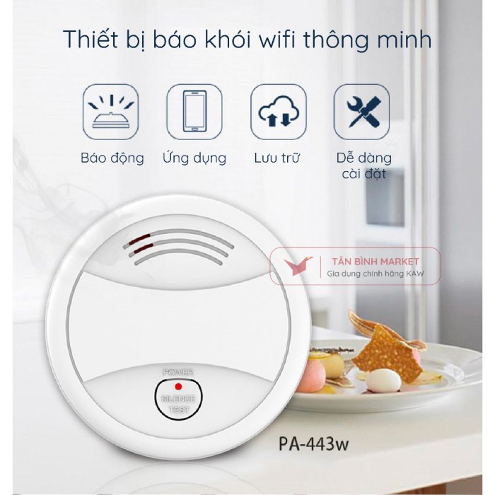 Thiết Bị Báo Khói Wifi Thông Minh PA-443W Bảo Vệ An Toàn Tuyệt Đối Cho Gia Đình Bạn