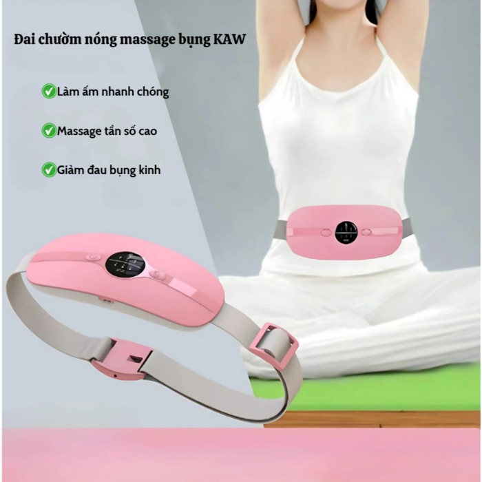 Đai Massage Chườm Nóng KAW- Nhiều Chế độ Massage Làm Ấm Bụng, Giảm Đau Bụng Kinh, Giảm Đau Nhức