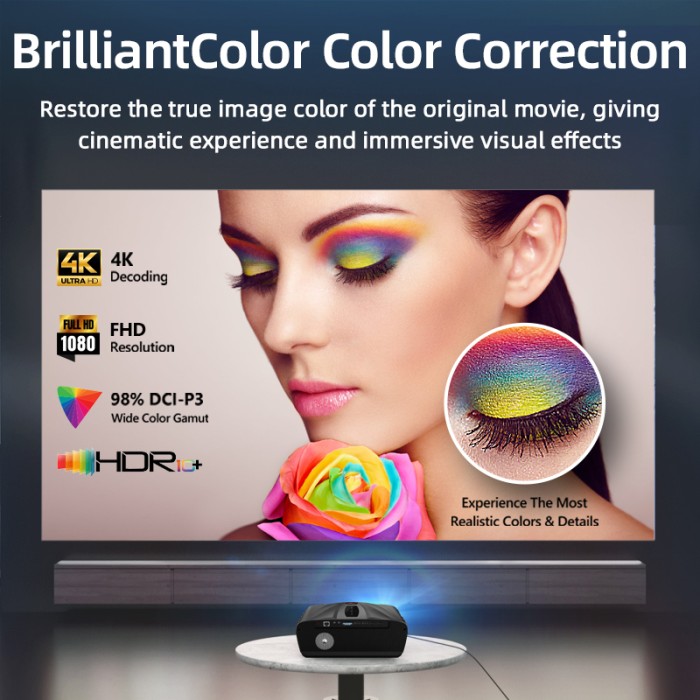 Máy Chiếu KAW Smart 4K WiFi - Giải Trí Đỉnh Cao Với Công Nghệ LED Hiện Đại