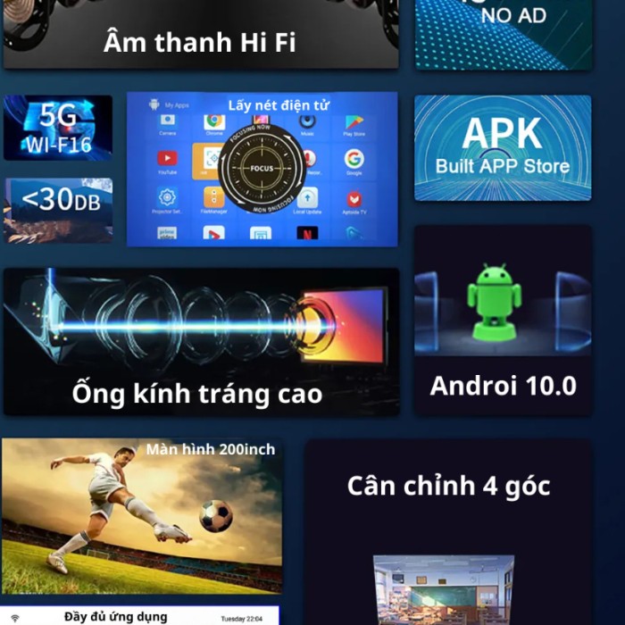 Máy chiếu Mini KAW KP960, Hệ điều hành Android, Hỗ Trợ Kết Nối Đa Dạng