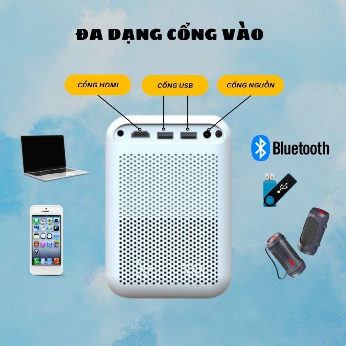 Máy Chiếu Mini KAW K560 - Full HD 1080P, Hỗ trợ 4K, Tích hợp Android TV, WiFi, Bluetooth