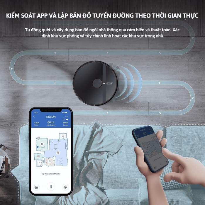 Robot Hút Bụi Thông Minh KAW, Hút Bụi Mạnh Mẽ, Di Chuyển Linh Hoạt, Sạch Mọi Ngóc Ngách