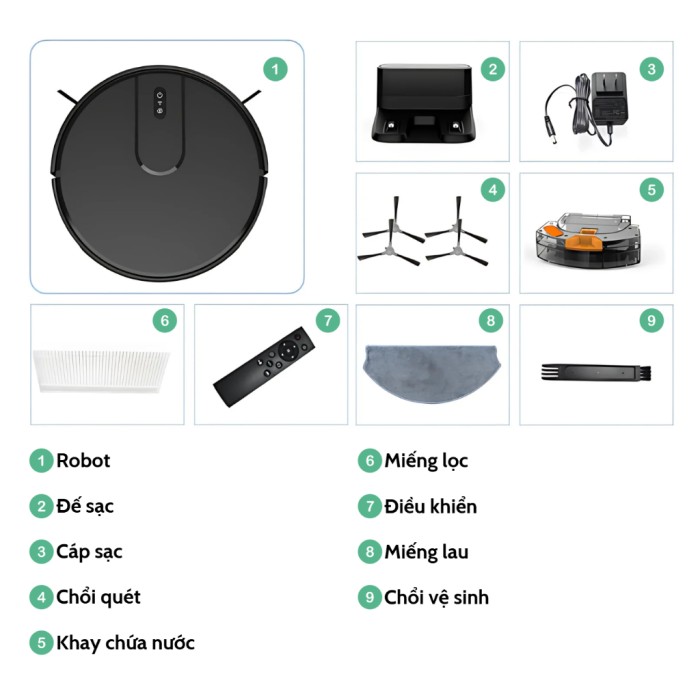 Robot Hút Bụi Lau Nhà KAW Chính Hãng - Sạch Sàn Nhà Toàn Diện, Tiết Kiệm Thời Gian