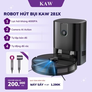Robot Hút Bụi Thông Minh KAW, Hút Bụi Mạnh Mẽ, Di Chuyển Linh Hoạt, Sạch Mọi Ngóc Ngách